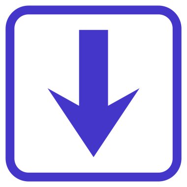 Vektör simgesi bir çerçeve içinde aşağı ok