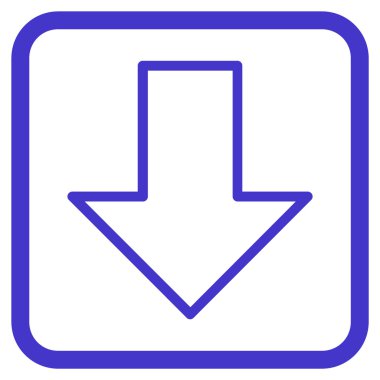 Vektör simgesi bir çerçeve içinde aşağı ok