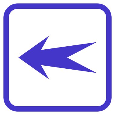 Ok sol vektör simgesi bir çerçeve içinde