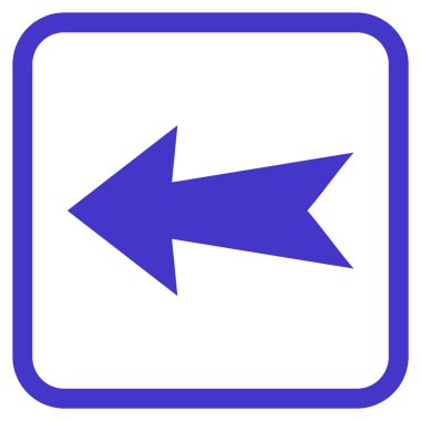 Ok sol vektör simgesi bir çerçeve içinde