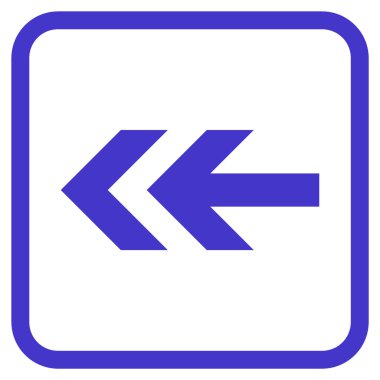 Ok sol vektör simgesi bir çerçeve içinde