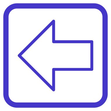 Ok sol vektör simgesi bir çerçeve içinde