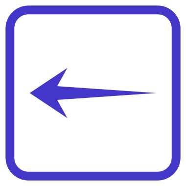 Ok sol vektör simgesi bir çerçeve içinde