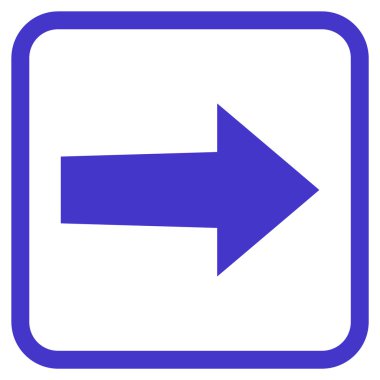 Ok sağ vektör simgesi bir çerçeve içinde