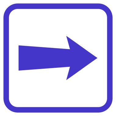 Ok sağ vektör simgesi bir çerçeve içinde