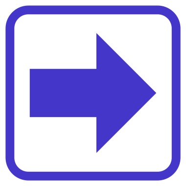 Ok sağ vektör simgesi bir çerçeve içinde