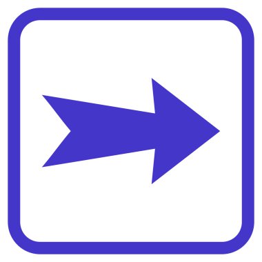 Ok sağ vektör simgesi bir çerçeve içinde