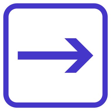 Ok sağ vektör simgesi bir çerçeve içinde