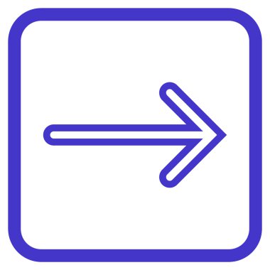 Ok sağ vektör simgesi bir çerçeve içinde