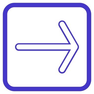 Ok sağ vektör simgesi bir çerçeve içinde