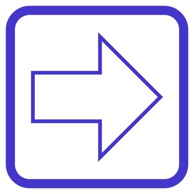 Ok sağ vektör simgesi bir çerçeve içinde