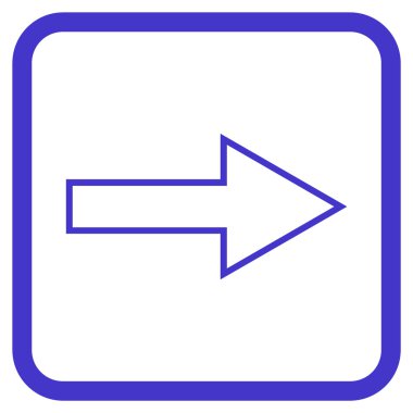 Ok sağ vektör simgesi bir çerçeve içinde