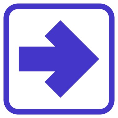 Ok sağ vektör simgesi bir çerçeve içinde