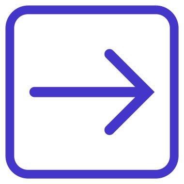 Ok sağ vektör simgesi bir çerçeve içinde