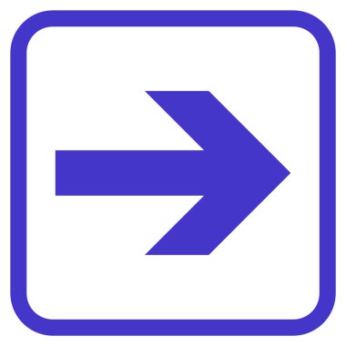 Ok sağ vektör simgesi bir çerçeve içinde