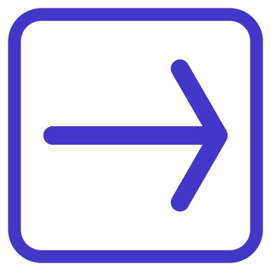 Ok sağ vektör simgesi bir çerçeve içinde