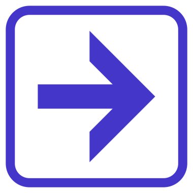 Ok sağ vektör simgesi bir çerçeve içinde