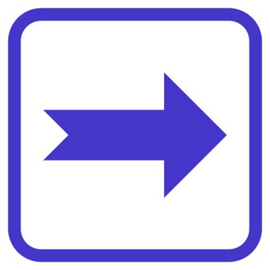 Ok sağ vektör simgesi bir çerçeve içinde