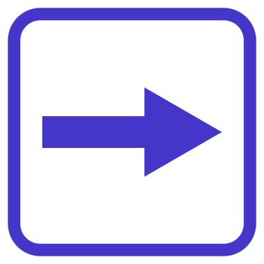 Ok sağ vektör simgesi bir çerçeve içinde