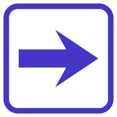 Ok sağ vektör simgesi bir çerçeve içinde