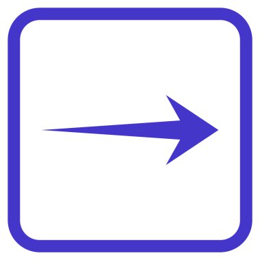 Ok sağ vektör simgesi bir çerçeve içinde