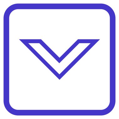 Vektör simgesi bir çerçeve içinde aşağı ok ucu