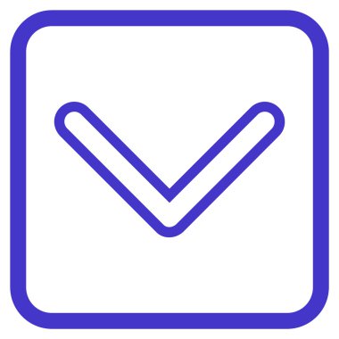 Vektör simgesi bir çerçeve içinde aşağı ok ucu