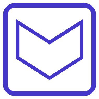 Vektör simgesi bir çerçeve içinde aşağı ok ucu