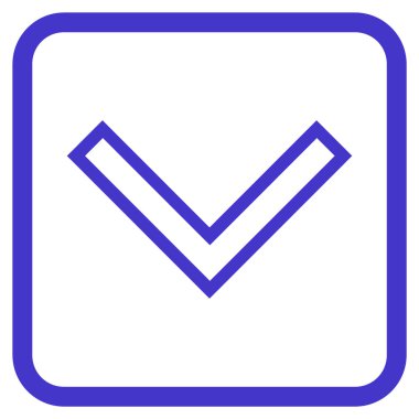 Vektör simgesi bir çerçeve içinde aşağı ok ucu