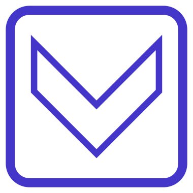 Vektör simgesi bir çerçeve içinde aşağı ok ucu