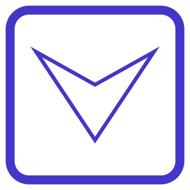 Vektör simgesi bir çerçeve içinde aşağı ok ucu