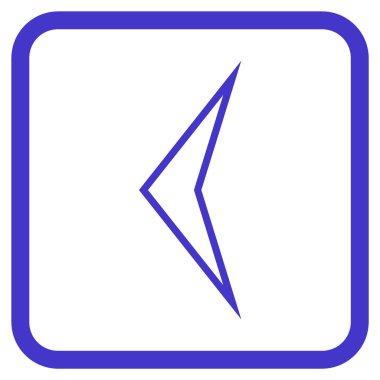 Ok ucu sol vektör simgesi bir çerçeve içinde