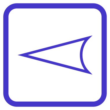 Ok ucu sol vektör simgesi bir çerçeve içinde