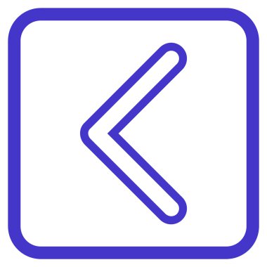 Ok ucu sol vektör simgesi bir çerçeve içinde