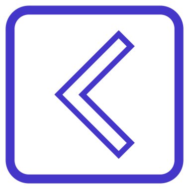 Ok ucu sol vektör simgesi bir çerçeve içinde