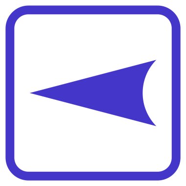 Ok ucu sol vektör simgesi bir çerçeve içinde