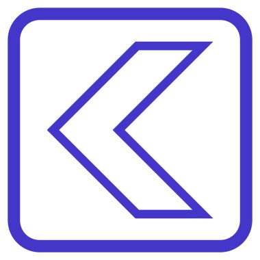 Ok ucu sol vektör simgesi bir çerçeve içinde