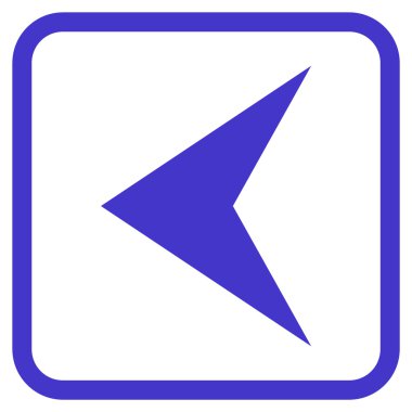 Ok ucu sol vektör simgesi bir çerçeve içinde