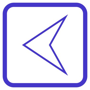 Ok ucu sol vektör simgesi bir çerçeve içinde