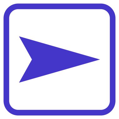 Ok ucu doğru vektör simgesi bir çerçeve içinde