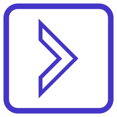 Ok ucu doğru vektör simgesi bir çerçeve içinde