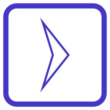 Ok ucu doğru vektör simgesi bir çerçeve içinde