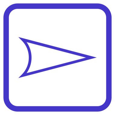 Ok ucu doğru vektör simgesi bir çerçeve içinde