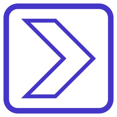 Ok ucu doğru vektör simgesi bir çerçeve içinde