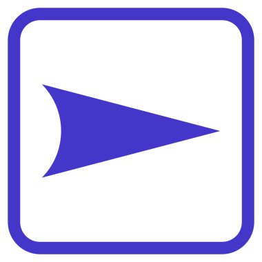 Ok ucu doğru vektör simgesi bir çerçeve içinde