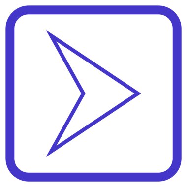 Ok ucu doğru vektör simgesi bir çerçeve içinde