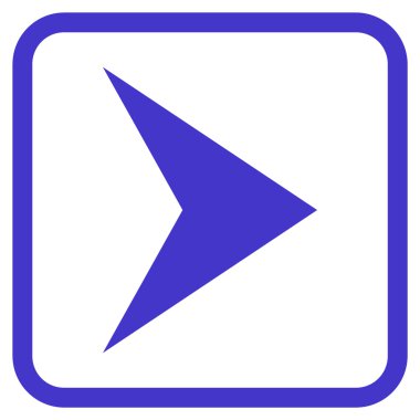 Ok ucu doğru vektör simgesi bir çerçeve içinde