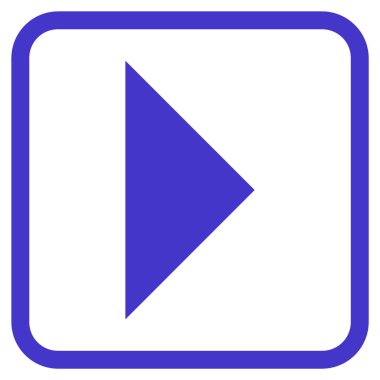 Ok ucu doğru vektör simgesi bir çerçeve içinde