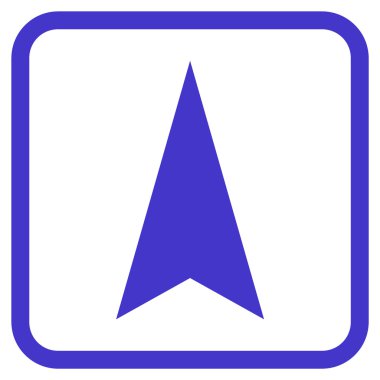 Vektör simgesi bir çerçeve içinde yukarı ok ucu