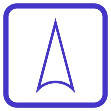 Vektör simgesi bir çerçeve içinde yukarı ok ucu